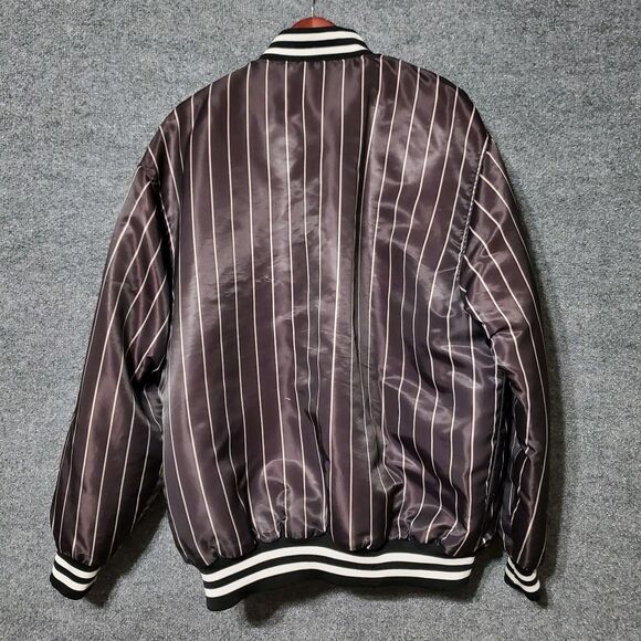 Vintage Y2K Avirex 75 Satin Bomber Jacket Mens Large Striped Grunge Streetwear - Picture 8 of 12